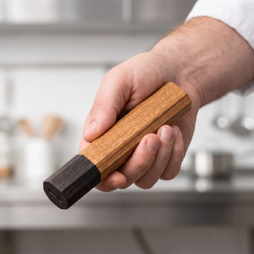 Japanese Knife - Massivholz-Achteckgriffrohling, polierter Holzgriffrohling, für die Herstellung