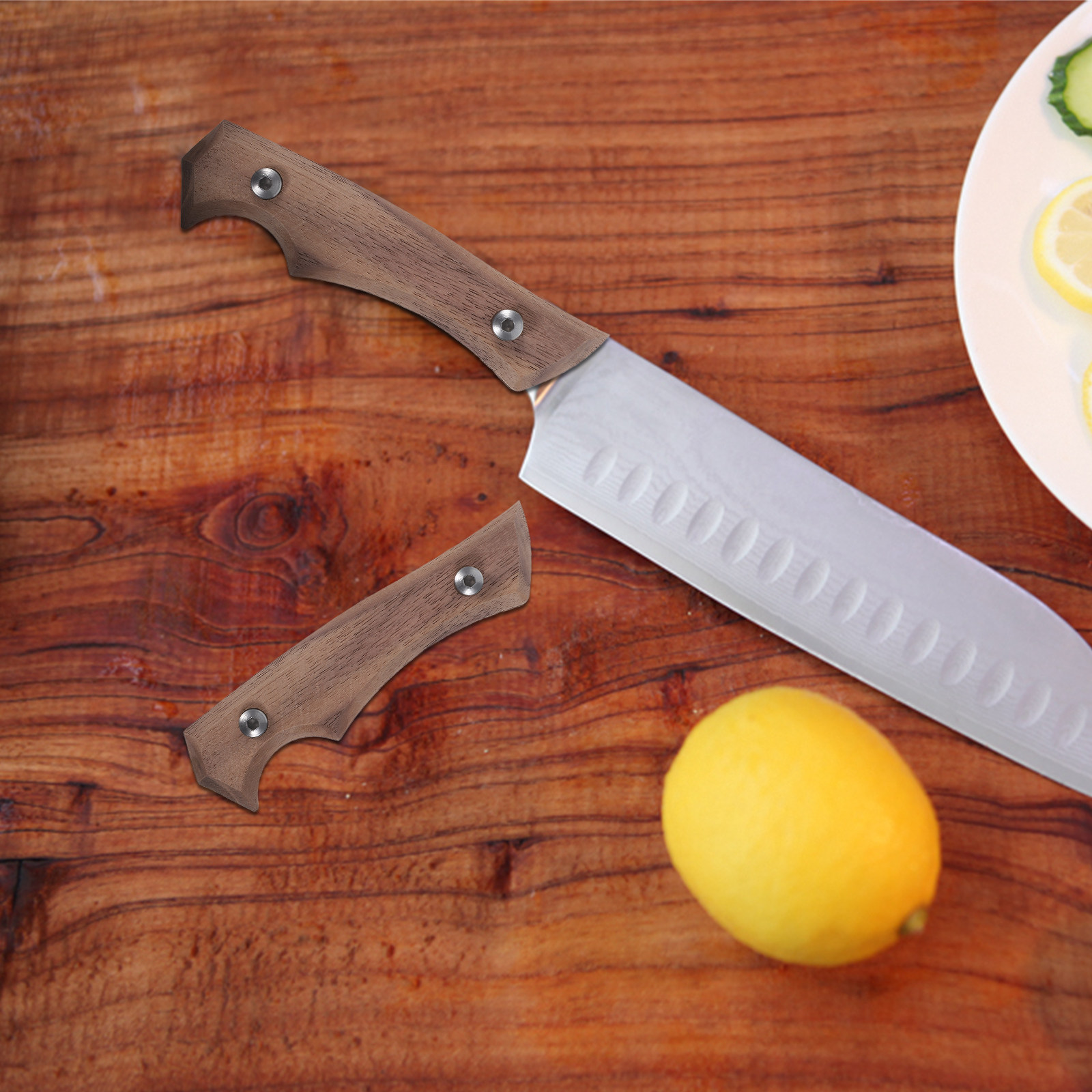 Japanese Knife - Premium Buchenholz-Messergriff Ersatz Robuster Komfortabler Griff