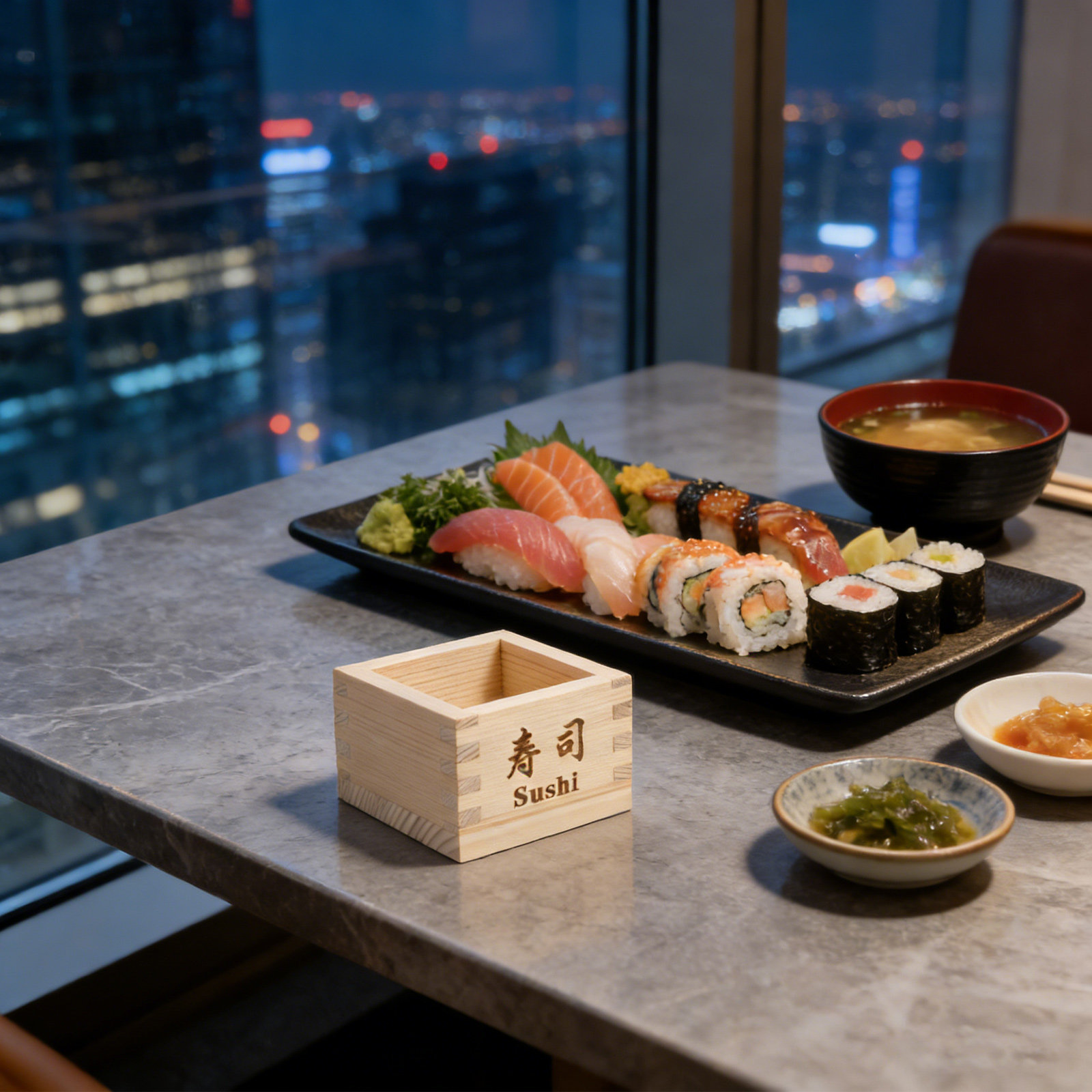 Japanese Snacks - Japanische Masu Sake-Schale, Holz-Sake-Box, traditioneller quadratischer