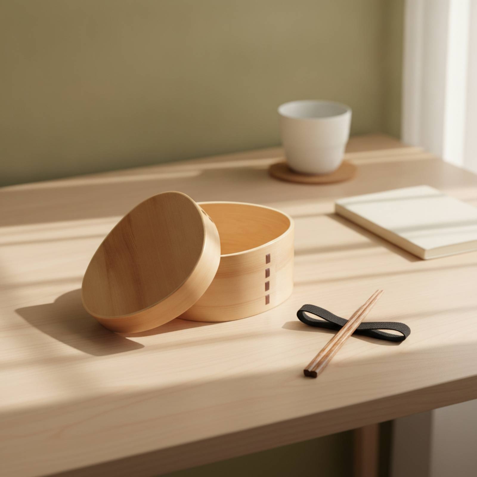Bento Box - Holz-Bento-Box im japanischen Stil mit Fächern,