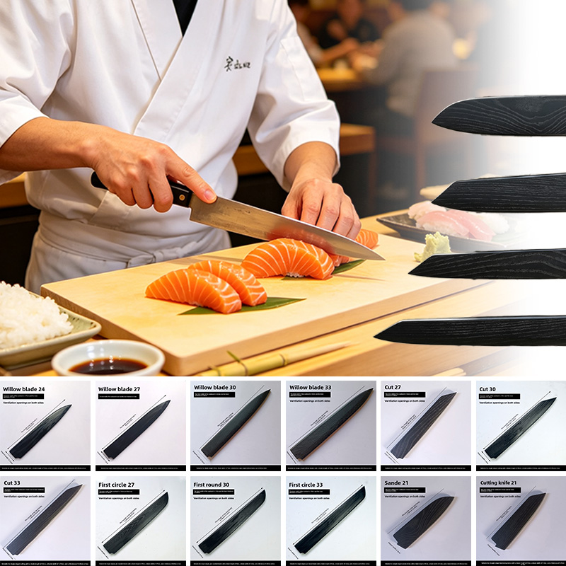 Japanese Knife - Schwarz lackierte Holzscheide aus Eschenholz für