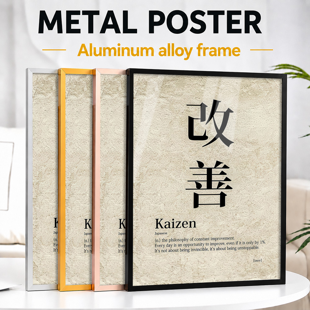 Japanese Tea - Definition der Kaizen-Philosophie, gerahmtes Metallposter, personalisierte