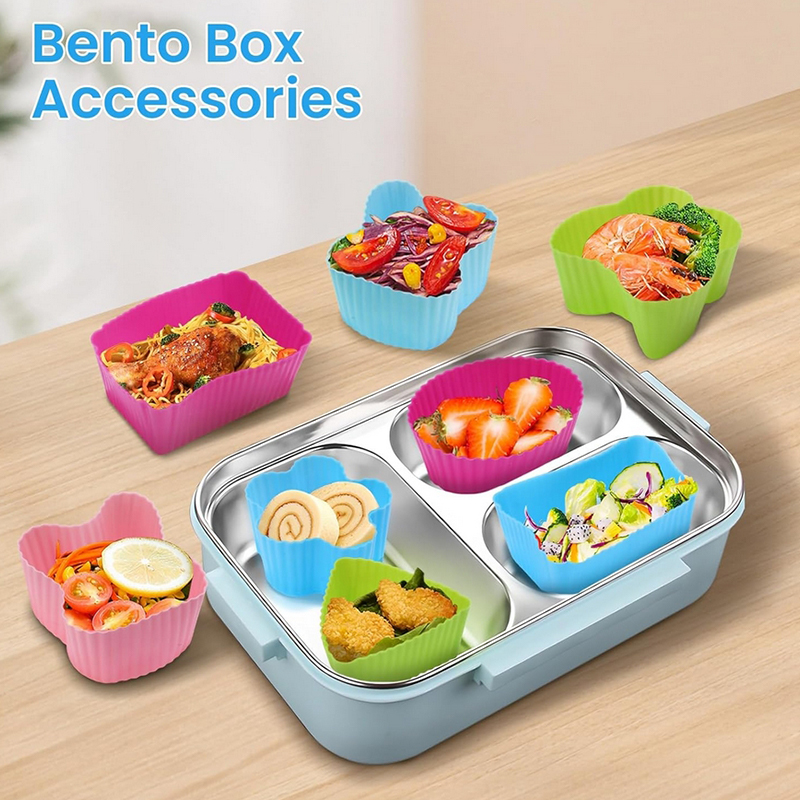 Bento Box - 8 Stück Silikon-Lunchbox-Trennwände für Kinder, Schultrennwände