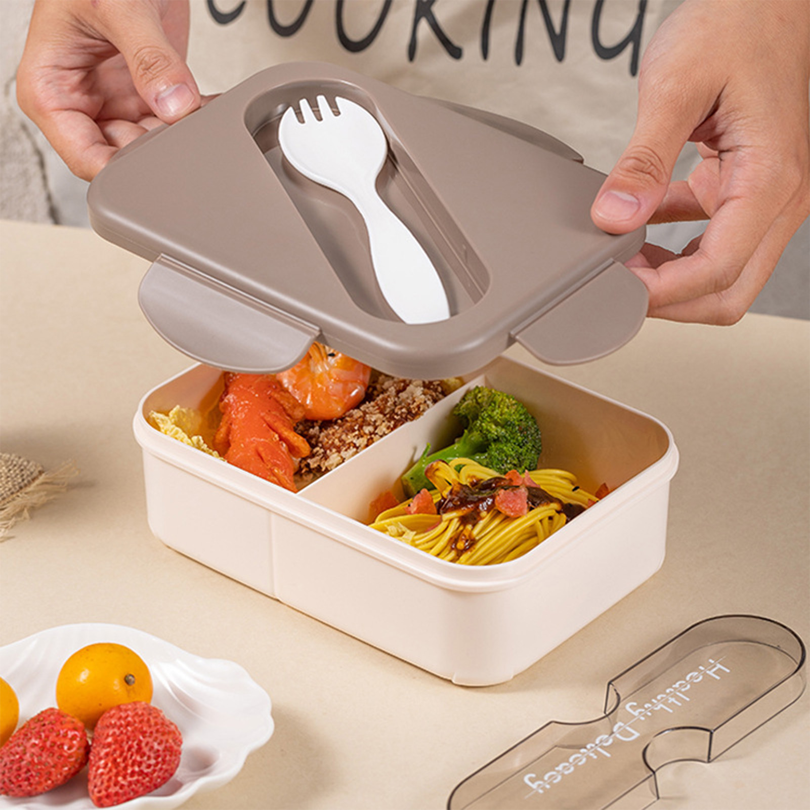 Studenten-Lunchbox mit Gabel,  – Bento Box Bewertung und Preis